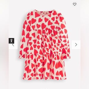 Mini Boden Red Heart Pattern Dress